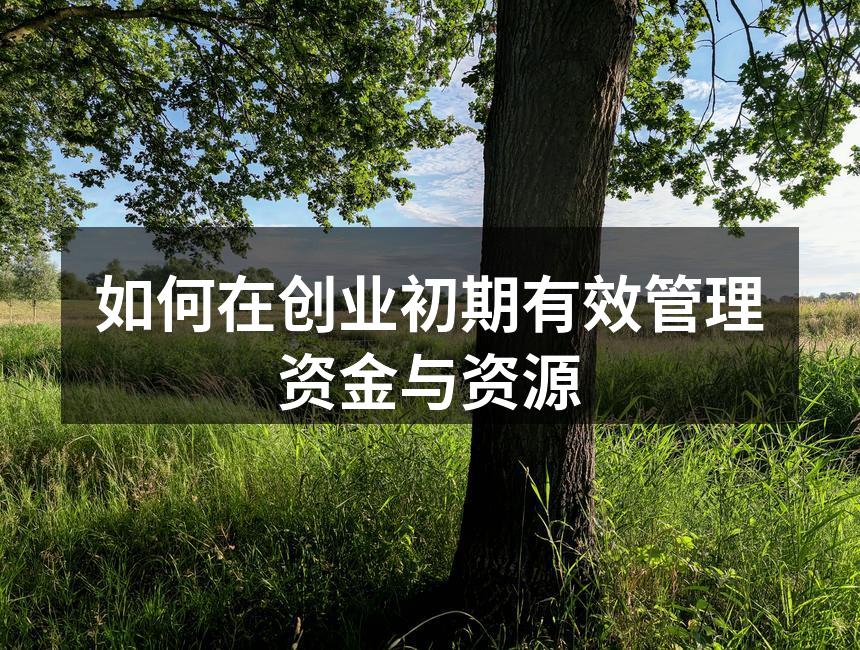 如何在创业初期有效管理资金与资源